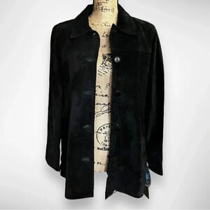 ATELIER BY B. THOMAS Black Suede Jacket Washable And Dryable‎ | Medium | NWT
